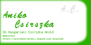 aniko csirszka business card